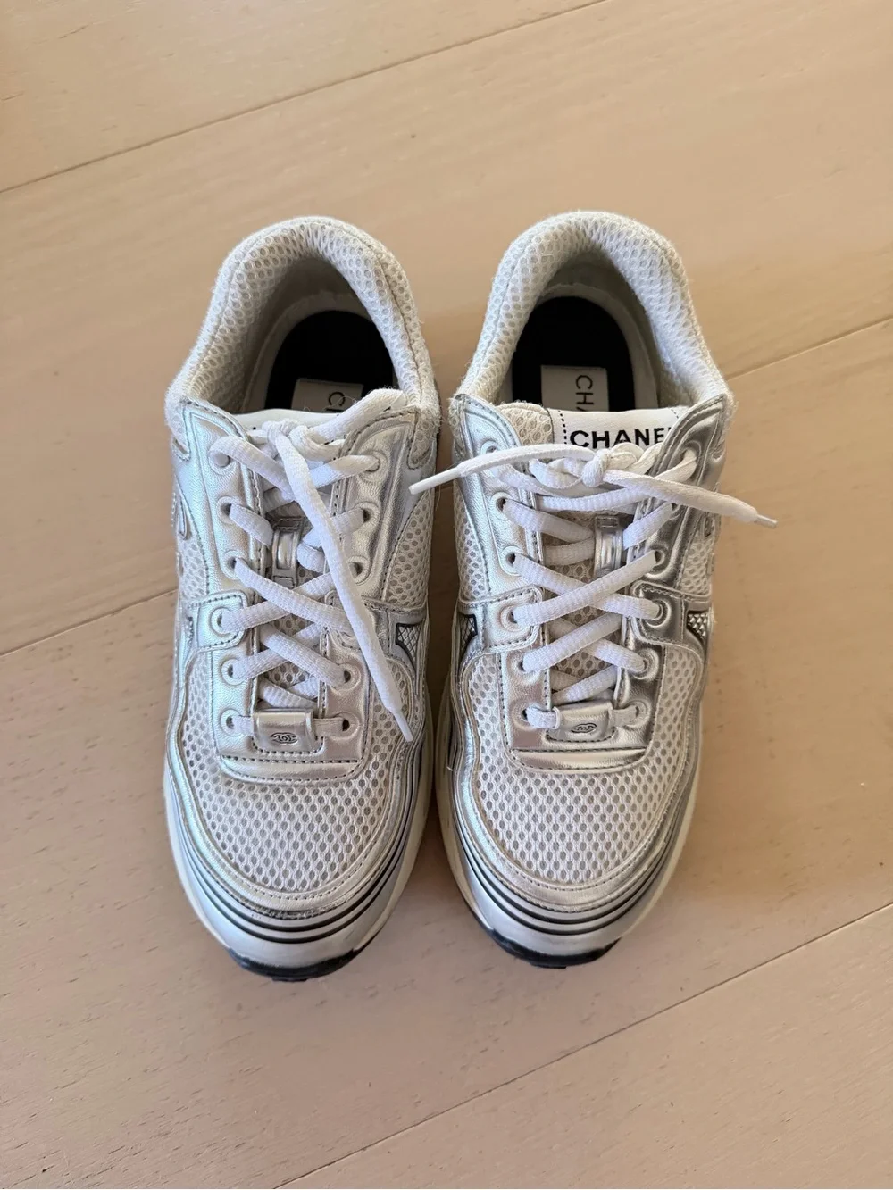Chanel Interlocking CC Logo Mesh Chunky Sneakers
